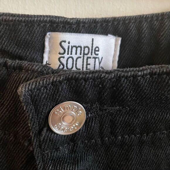 Simple Society Black Denim High Rise Shorts ~ NWT ~ size 9/29 - Picture 3 of 8